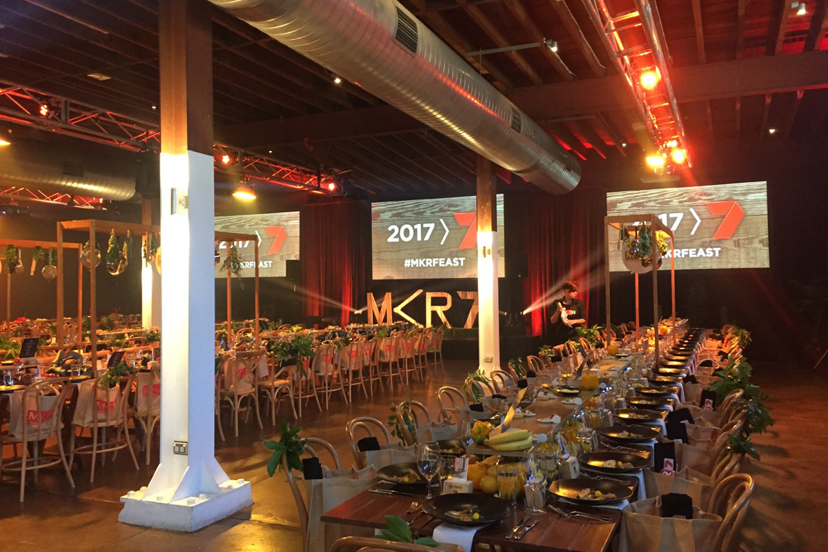 My Kitchen Rules Channel 7 MKR Event Lighting LED Screens MKRFEAST