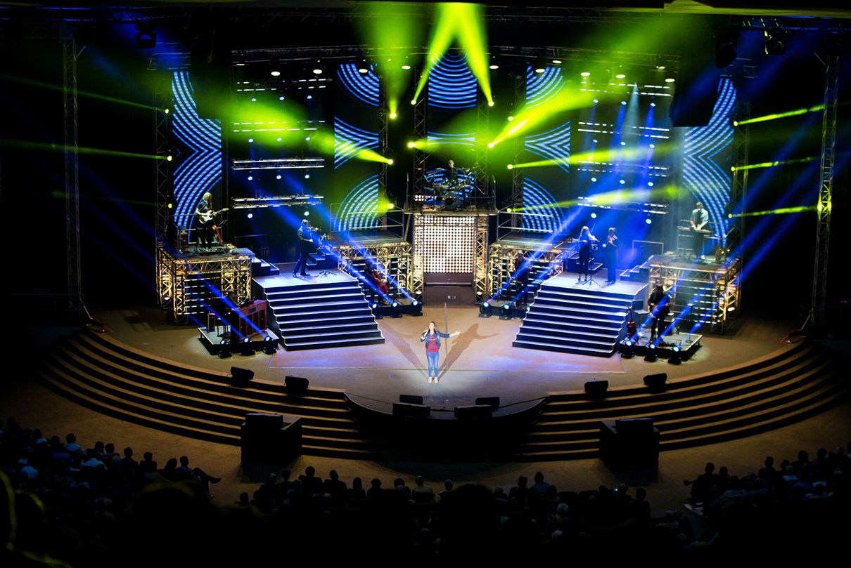 Gospel Skouspel Stage Lighting Design Event Lighting with LED Screen Panels