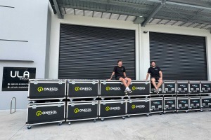 Onesol Staff featured with their newly purchased AR P3 Panels in customised flight cases